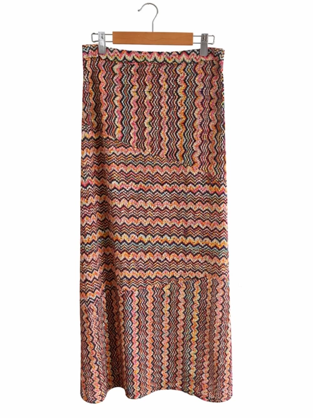Trina Turk Malia Zigzag Flame Stitch Maxi Skirt Size 2